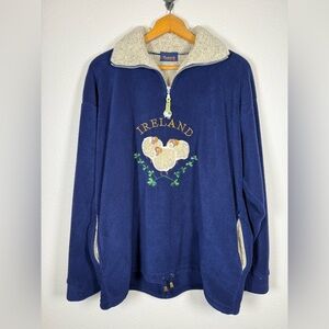 Vintage 90s Radish Countrywear 1/4 Zip Fleece Ireland Sheep Women’s Large